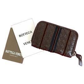 Monedero de cuero Bottega Veneta Castaño