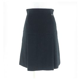Saia de lã tweed Chanel Preto