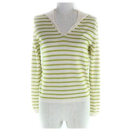 Top de seda de punto Christian Dior Blanco