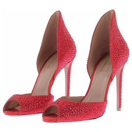 Aquazzura Escarpins à strass rouges Rouge