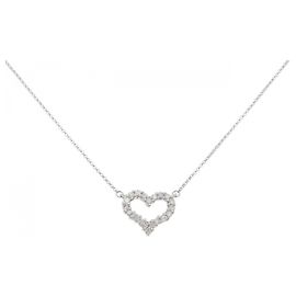 Autre Marque Pt900/Pt850 Diamant-Halskette Silber