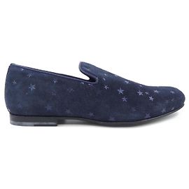 Baskets en cuir Jimmy Choo Bleu Bleu Marine