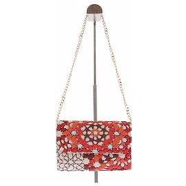 Autre Marque SARAH's BAG Bolsa de pérolas vermelha Vermelho