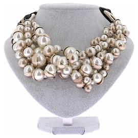Colar Dior de pérolas dourado Dourado