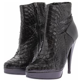 Barbara Bui Schwarze Python-Stiefeletten Schwarz