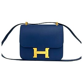 Hermès Hermes Constance 23 Evercolor Leather Schultertasche Blau