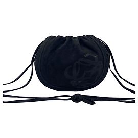 Bolsa de ombro Loewe Vintage Anagram Logo em couro Preto