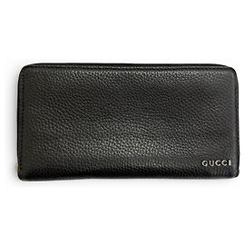 Gucci Black Leather Long Wallet Black