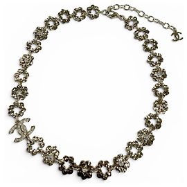Collier Chanel I25C Coco Mark Flower Rhinestone Doré