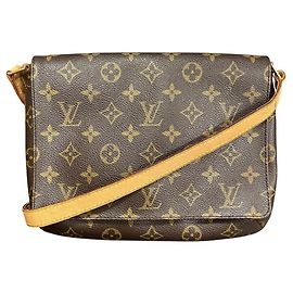 Borsa a tracolla corta Musette Tango Louis Vuitton Marrone