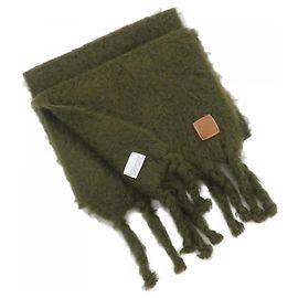 Loewe Khaki Mohair Wool Stole Khaki