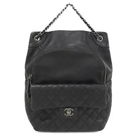 Sac à dos Chanel en cuir noir Noir