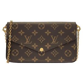 Bolsa de ombro Louis Vuitton Monogram Pochette Felicie Marrom