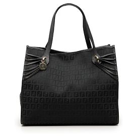 Fendi Zucchino Canvas Tote in Schwarz Schwarz