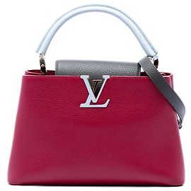 Louis Vuitton Capucines PM in pelle Taurillon tricolore rosso Rosso Bordò