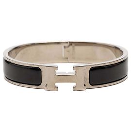 Pulseira Hermès Black Narrow Enamel Clic H PM Outro