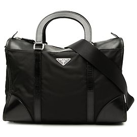 Prada Black Tessuto Handtasche Schwarz