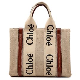 Chloé Beige Small Canvas Woody Tote Beige