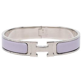 Hermès Clic H Armband schmaler Email lila PM Andere Lila