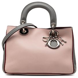 Bolsa Diorissimo em couro tricolor rosa mini Dior Rosa Outro