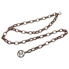 Chanel Gürtel mit Kette Brown CC aus Messing Braun Bronze