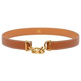 Hermès Brown Veau Madame Regate Belt 24 Brown