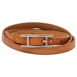 Hermès Brown Swift Hapi 3 MM Triple Tour Bracelet Brown