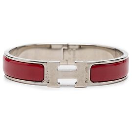 Pulsera Hermès Red Narrow Enamel Clic H PM Roja