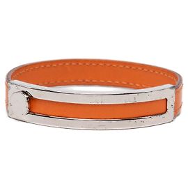 Pulseira Pousse Pousse em couro laranja Hermès Laranja