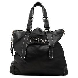 Borsa Patsy in agnello nero con borchie di Chloé Nero