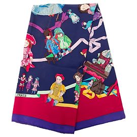 Sciarpa in seta Hermès Blue Hello Dolly 90 Blu
