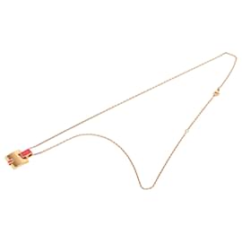 Collier pendentif Eileen en plaqué or et émail Hermès Gold Doré