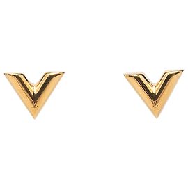 Boucles d'oreilles Essential V Louis Vuitton plaquées or doré Doré