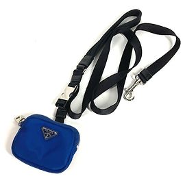 Prada Triangle Logo Hundeleine Tasche Pochette Schwarz Blau