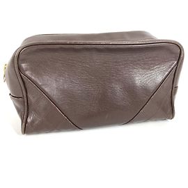 Chanel Vintage Matelassé Quilted Logo Bag Brown