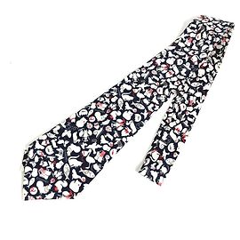Corbata de seda blanca y negra Chanel Negro Blanco