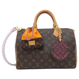 Louis Vuitton Monogram Speedy Soft Boston Bag Brown Orange