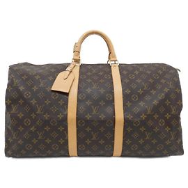 Bolsa Boston Louis Vuitton Monogram Keepall 55cm Marrom Monograma