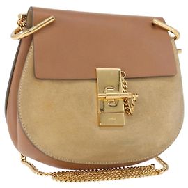Chloé Chloe Drew Shoulder Leather Mini Beige