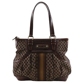 Céline Bolsa Celine Macadam Macadam com couro Large Marrom