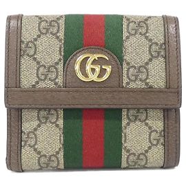 Gucci Ophidia Bi-Fold Wallet Brown Beige