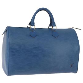 Bolsa Louis Vuitton Speedy em couro Epi 35 Azul