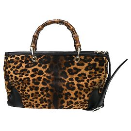 Sac cabas Gucci Bamboo en daim Marron