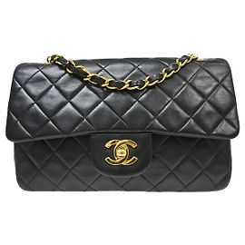 Chanel Timeless - Classic Double Flap Bag Leather 23 Noir