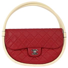 Chanel Hula Hoop gestepptes Lammleder Medium Rot