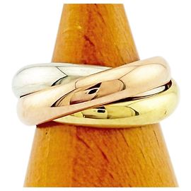 Anel Trinity da Cartier em Ouro 18K Prata Dourado