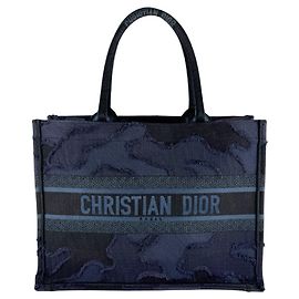 Christian Dior Navy Canvas Handbag Navy blue