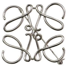 Loewe Anagramm-Brosche Silber Silber