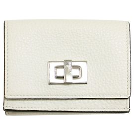 Fendi Peekaboo Micro Tri-fold Wallet White