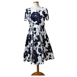 Minivestido Dolce & Gabbana estampado floral de rosas Negro Blanco